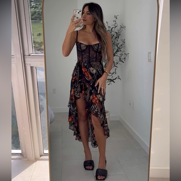 Katie May Dresses & Skirts - Floral Black Dress